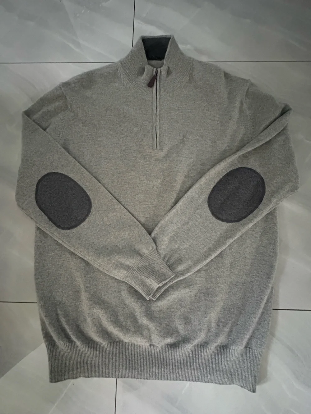 Men's Grey Half-Zip Cashmere Sweater
